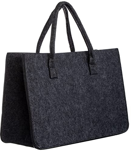Brandsseller | Bolsa de fieltro | Bolsa de la compra | Bolsa para leña | Cesta de almacenamiento | aprox. 50 x 34 x 27 cm