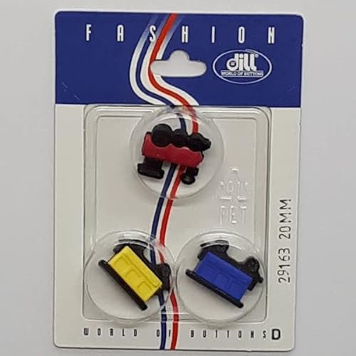 dill 3 Knöpfe auf recyclebarer Karte - Kinderknopf Zug