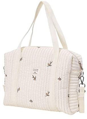 IBUGER Wickeltasche Tragetasche,Wickeltasche aus weicher Baumwolle mit Stickerei - Kinderzimmer-Aufbewahrungstücher, Spielzeug-Organizer für Reisen im Freien