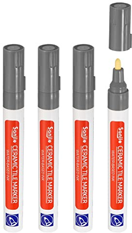 PATIKIL Grout Pen, 4 Pack Grey Tile Marker Waterproof Grout Sealer Pen Tile Repair Pens Paint Pens for Wall Floor Bathroom Kitchen Refresh