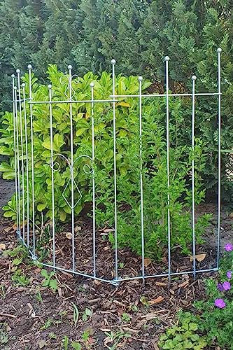 KUHEIGA Beetzaun Metall Steckzaun Verzinkt Breite 120cm verlängerbar Metallzaun Zaunelement