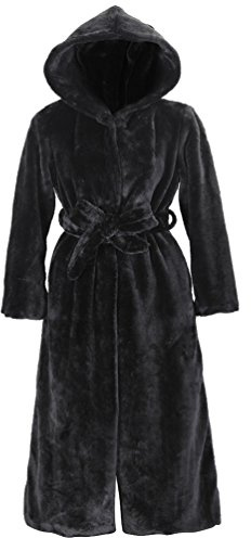 ZhuiKun Donna Cappotto di Pelliccia Sintetica Lungo con Cappuccio, Cintura Pelliccia Ecologica Spessa Parka Overcoats