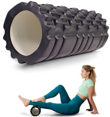 Mobiclinic® fitness, Rouleau de massage, Fitroller, Mousse et eva, 14x33 cm, Pilates, Yoga, Étirements, Portable, Polyvalent, Pour tout le corps, 3 niveaux d'intensité
