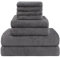 HOMEXCEL 8-teiliges Badetuch-Set, Mikrofaser-Badetuch – 2 Badetücher, 2 Handtücher und 4 Waschlappen, superweiche, sehr saugfähige Handtücher für Badezimmer, Fitnessstudio, Hotel und Spa (grau)