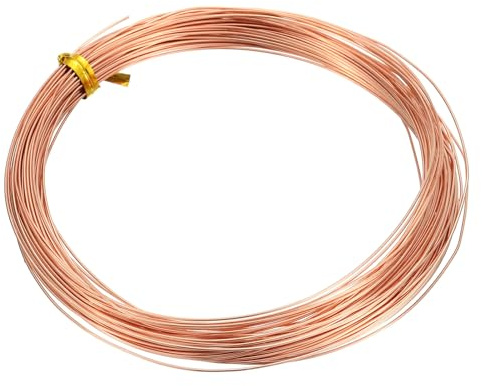 PATIKIL 22 Gauge 99.9% Copper Wire, 16m/52.5ft Pure Copper Flexible Wire Coil 0.6mm Craft Wire for Jewelry Making Beading Garden Plants