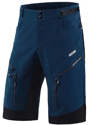 Fahrradshorts 5-Zoll-Innenshorts Anti-Rutsch-Mountainbike-Shorts for Herren Ultra-atmungsaktive Radhose for Downhill- und Trail-Radfahren Geeignet for Mountainbiken und Outdoor-Aktivitäten(Dark Blue,E