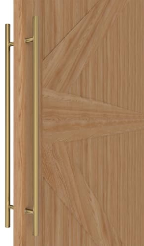LVYIHAN Maniglie Rotonde Dorate per Porta da Fienile 30/60/90/120/150 cm, Maniglia da Tirare e Spingere su Entrambi i Lati, Maniglia Lunga per Porte Francesi Porte Esterne Porte da Doccia