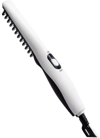 FOMIYES Peine Eléctrico para Portátil con Tecnología Iónica Cepillo Alisador Seguro y Rápido para Tipo de Barbas Profesional y Diseño Versátil para Hombre y Mujer