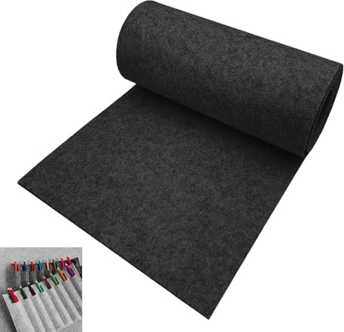 Filttyg, filtmatta för skärning, filtrulle filttyg 300 cm x 30 cm x 3 mm, filtmatta polyester filtrulle, filtunderlägg, för gör-det-själv filtunderlägg fickfilt lapptäcke sy broderifilt (svart)