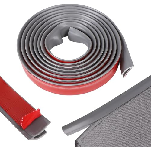 EFUTURETIME 3 Metri PVC Strisce di Copertura per Tappeti, Profilo di Transizione per Moquette e Pavimenti, per la Decorazione e Il Fissaggio dei Bordi, Grigio