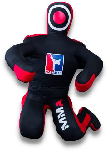 QMUK MMA Grappling Brazilian Jiu Jitsu Wrestling Mixed Martial Arts Judo Training Kick Boxing Dummy (Canvas - Black/Red, 70 - 6 feet)