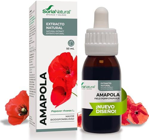 Soria Natural Extracto de Amapola - Extracto Natural para la Relajación - Sueño Reparador y Descanso Natural - Botella 50ml