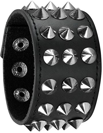 Eigso Punk Leder Manschettenarmband für Männer Frauen Retro Vintage Nieten Armbänder Einstellbar