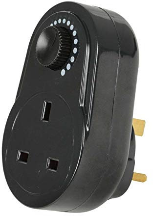 Netagon 13A Plug in Dimmer Adjustable Light Control Switch (Black)