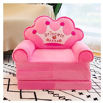 YUDIZWS Cartoon Kindersofa Ausklappbare,Plüsch Kindercouch mit Rückenlehne Sessel Bett 2 in 1 Klappcouch Sofa für Mädchen ab 1 Jahr,B