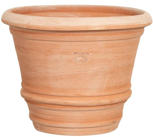 Biscottini Vase aus Terrakotta, Toskana, L40 x PR40 x H30 cm, große Terrakotta-Töpfe für den Außen- und Innenbereich – große Vase für den Außenbereich, hergestellt in Italien