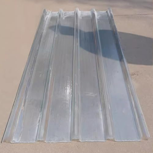 FRP Roofing Cladding Panel,Clear Roof Sheet,UV Resistance Sheeting Corrugated Roof,Silent Daylighting Panels,Replacement Shed Panel for Roof,Car Shed,Canopy,1mm Thick (0.9x1.4m/35x55in)