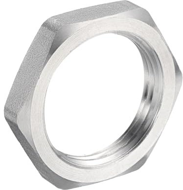 QUARKZMAN Fonte Tuyau Raccord Hex Écrou de Blocage, 304 Inox Acier Hex Verrouillage Écrou 1 Femelle Filetage (DN25) pour Plomberie Fixe, Eau Balai et Châssis Nettoyant