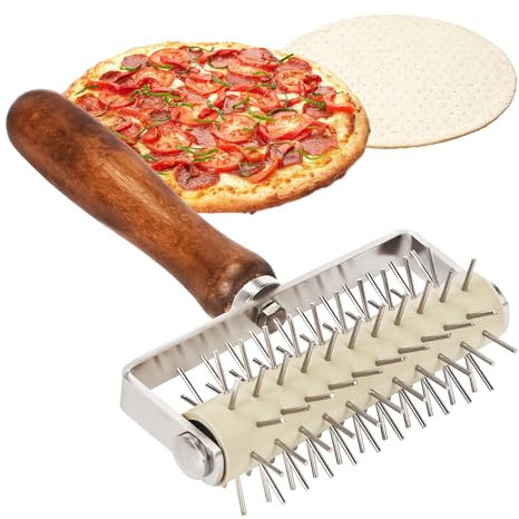 Rullo per Pasticceria, Buca Impasto e Pizza, Rullo Bucasfoglia per Pasta in Acciaio Inossidabile, Lavabile in Lavastoviglie, Rullo per Forno Pizza, Domestico Cottura Pasticceria Strumenti