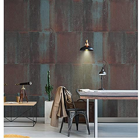 IHFMPFKJ Papel Tapiz Estilo Industrial Retro para Dormitorio de Adultos, Papel Tapiz 3D para Sala de Estar, Papel Tapiz Moderno Minimalista no Tejido, Rollo de Papel Tapiz en Relieve para niños y niñ