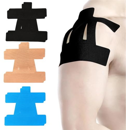 YUVKIN 6 Pezzi Kinesiotape Pretagliato Delicato sulla Pelle Impermeabile Elastico Physio Tape per Spalle e Sport Supporto Duraturo (Multicolore)