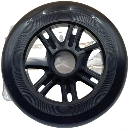 Ruedas de patinete de material de poliuretano de 120 mm, 125 mm x 24 mm con rodamientos diseñados para patinetas, patines y dispositivos de movilidad personal (120 x 24 negro)