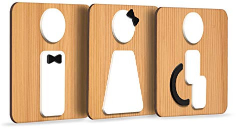 Signs - Styled Knot, Set 3x- Targa Bagno Uomo Donna Disabili - Segnali Bagno adesivi Toilette Uomo Donna Disabile - Cartelli Bagno Uomo Donna Disabili - Adesivi WC Disabili (Quadrato)