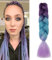 Dcbaboo Braids Extensions Kunsthaar zum Einflechten 1 Stücke Ombre Braiding Hair Kanekalon Haare zum Einflechten Haarverlängerung Zöpfe Afro Crochet Box Braids Flechten 100g, Lila & Blau & Helles Lila