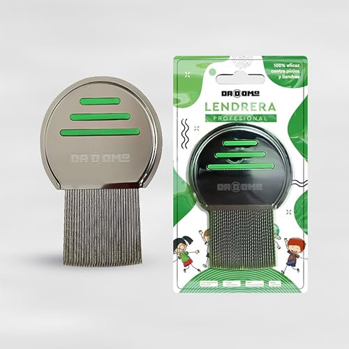 Pettine antipidocchi DADOMO con guida digitale, pettine antipidocchi e anti lendini, con denti microscanalati e punte arrotondate, pettine per pidocchi, facile da pulire, in acciaio inox.