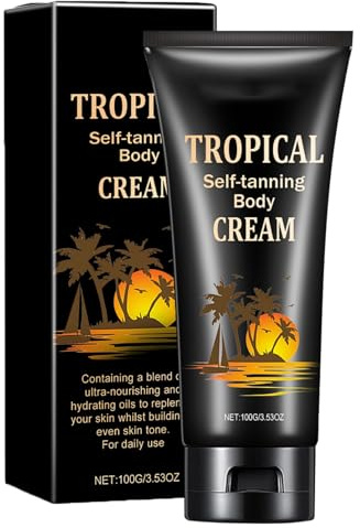 Self-Tanning Body Cream,Self Tanning Lotion, Fast Tanning Gel,Face and Body Tanning Gel,Natural Sunbed Tanning Accelerator Cream,Tanning Moisturiser Gel for Sunbeds Lightweight