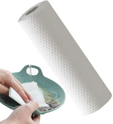 Rotolo di asciugamani per la pulizia, rotolo di panno per la pulizia, 50 tovaglioli di carta riutilizzabili, panni per stoviglie lavabili, strofinacci da officina assorbenti, strofinacci per la casa e