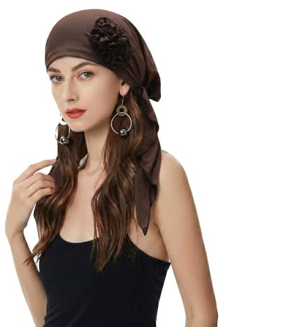 ZLYC Dam Chemo Turban mössa förbunden huvudduk Headwraps lätt hatt | Lätt andningsbar