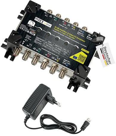 maxx.onLine Sat Verstärker & Antennenverstärker Kabelfernsehen DVB-C / T2 28 dB Verstärkung kaskadierbar, Sat Signalverstärker, Hausanschlussverstärker, Sat-Leitungsverstärker, Zwischenverstärker