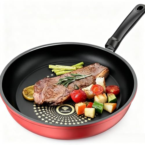 SURPZON Griddle Pan, Steak Skillet with Detachable Handle, Compatible with Gas & Electric Hobs 22cm / 8.7 inch Square Pan Cast Aluminium