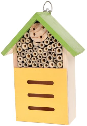 ARTIBETTER Casa de Insectos de Madera Refugio Seguro para Abejas y Mariquitas Decoración Natural para Jardín y Terraza