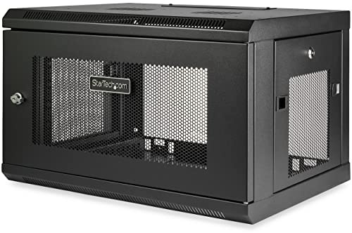 StarTech.com Armoire Réseau Murale à 2 Montants 6U avec Étagère 1U, Rack Serveur Mural 19 pour Équipement/Données IT