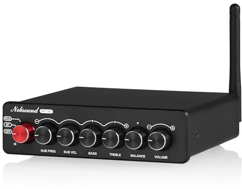 Nobsound NS-14G 2.1 Verstärker, Audio Amplifier, Bluetooth 5.0 HiFi Stereo 200W 2.1-Kanal Subwoofer Leistungsverstärker mit Höhen- und Basskontrolle für Heim- und Autolautsprecher