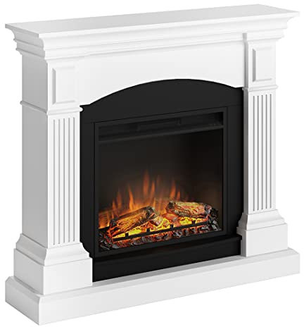 TAGU Magna Chimenea eléctrica con calefacción, 1500W, Programación de 7 días, Termostato Digital, Control Remoto (Blanco Puro)