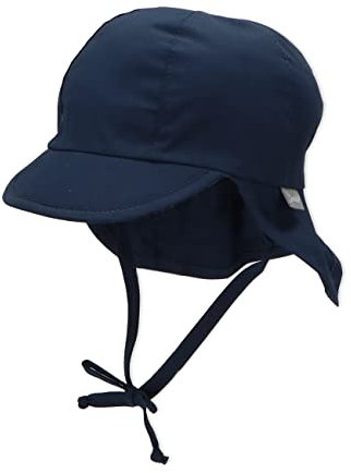 Sterntaler Schirmmütze mit Bindebändern und Nackenschutz, Alter: 5-6 Monate, Größe: 43, Blau (Marine)