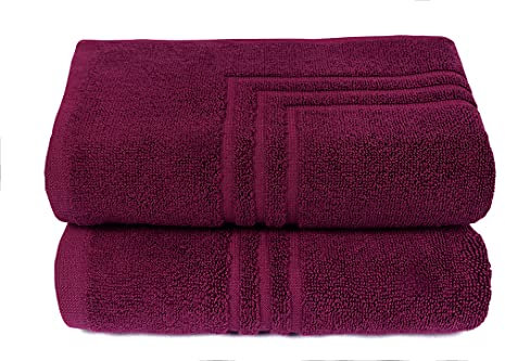 MAURAHOME - 2er Pack Badvorleger, Frottee Duschvorleger, 100% Baumwolle Badematte 50x70cm, Badteppich Lila, Badvorleger rutschfest Waschbar, Badezimmerteppich, Schnelltrocknend Duschvorleger