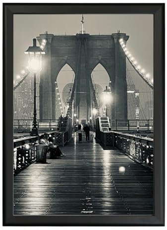 Albyco - Klapprahmen A4, Plakatrahmen, Wechselrahmen, Easy-Click-System - Fotorahmen, Posterrahmen, Frame, Rahmen A4 Format - 21 x 29,7 cm - Dicke des Rahmens 25 mm - Farbe: Schwarz - Metall