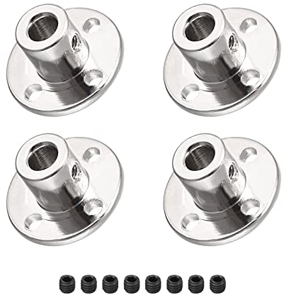 DMiotech Paquet 5mm Intérieur Diamètre H12*D10 Bride Accouplement Connecteur Rigide Guide Arbre Support Coupleur Arbre Couplage avec Vis pour Bricolage RC Modèle Moteurs Argent