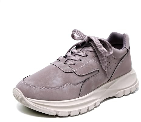 JOMIX Sneakers Donna Zeppa Casual Scarpe da Camminata Comode e Leggere Stile Minimal per Uso Quotidiano SD2401 (Viola, 39)