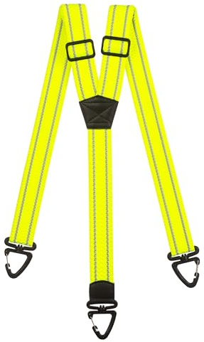 Olata Bretelles Alta Visibilità con Strisce Riflettenti, Clip a Moschettone di Plastica - 4cm. Giallo (Y-Forme)