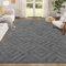 Enyhom Washable Rugs Living Room Anti Slip Rug Classic Large Rugs for Bedroom Short Pile Modern Design Floor Mat Soft Touch Geometric Rugs for Kitchen Office Home Decor, Grey, 120 x 160 cm