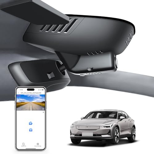 MANGOAL 4K UHD 2160P Dash Cam, Integrerat OEM-utseende Dashcam, Anpassad för Volvo Polestar 2, 2021 2022 2023 2024, Loopinspelning, G-Sensor, WiFi & App, Lätt att installera, 64 GB kort