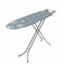 Klappbares Bügelbrett Basic, 114x34cm Dampfbügelbrett mit Metallnetz, Bügeltisch mit 5mm Schaumstoffunterlage und Bügeleisenablage, Bügelbrett mit Antirutschfüßen