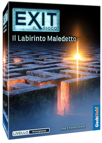 Giochi Uniti - Exit - Il Labirinto Maldetto, Escape Room, 1-4 Giocatori, 12+ Anni, GU775, Edizione italiana