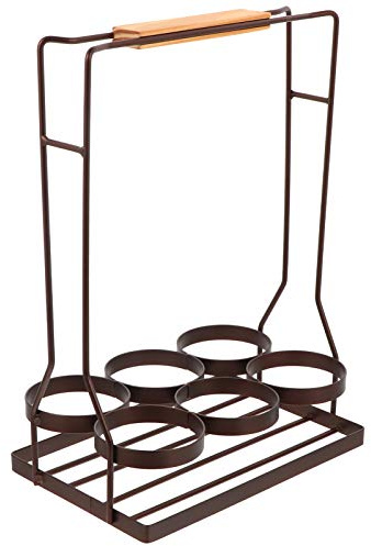 XWBLDBDFC Bottle Carrier Metal Beverage Carrier for 6 Bottle Iron Art Red Wine Sparkling Wine Beer Champagne Bottle Milk Bottles Storage Bar Home Restaurant Party Banquet Coffee
