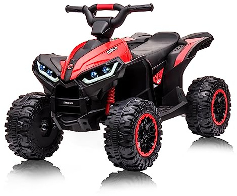 Quad Eléctrico 12V para Niños de 3+ AñOs, Vehículo Eléctrico para Niños con LED y Música, 2 Velocidades, Bocina, 83x53x56cm